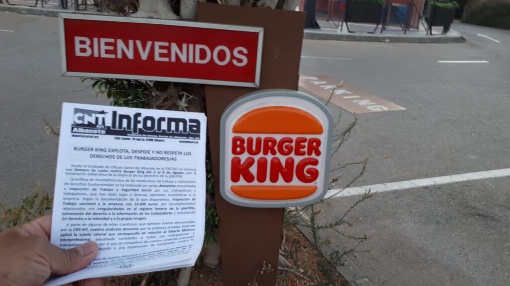 A todes les trabajadores de Burger King